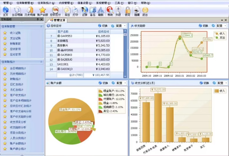 Financial accounting software V4.32 Revenue and expenses Accounts receivable and payable Loans repayment Cashier management Bookkeeping management(图1)