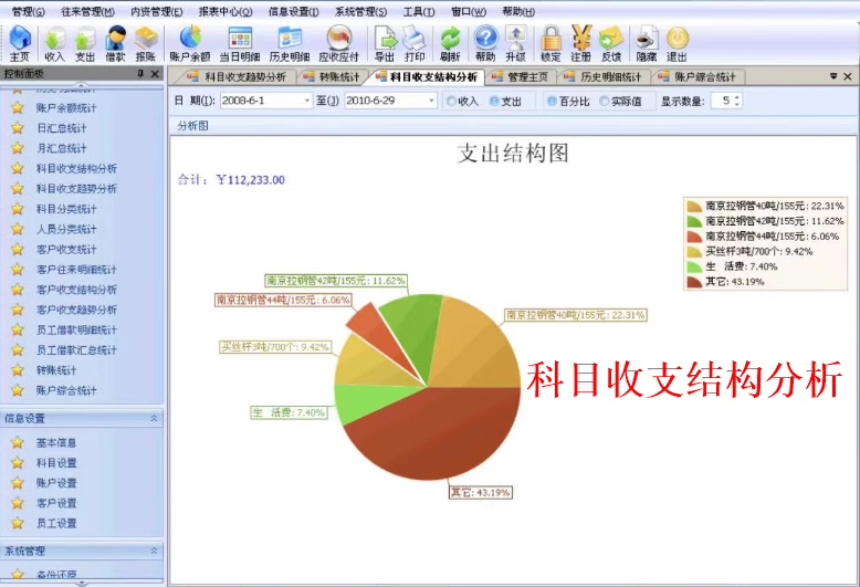 Financial accounting software V4.32 Revenue and expenses Accounts receivable and payable Loans repayment Cashier management Bookkeeping management(图7)